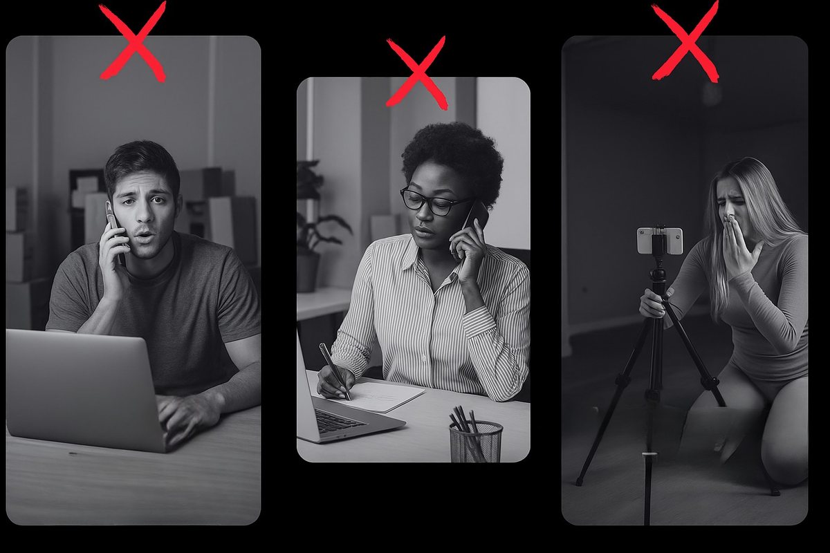 Three ways people try to make money online, a physical product, a service and a personal brand, each crossed out